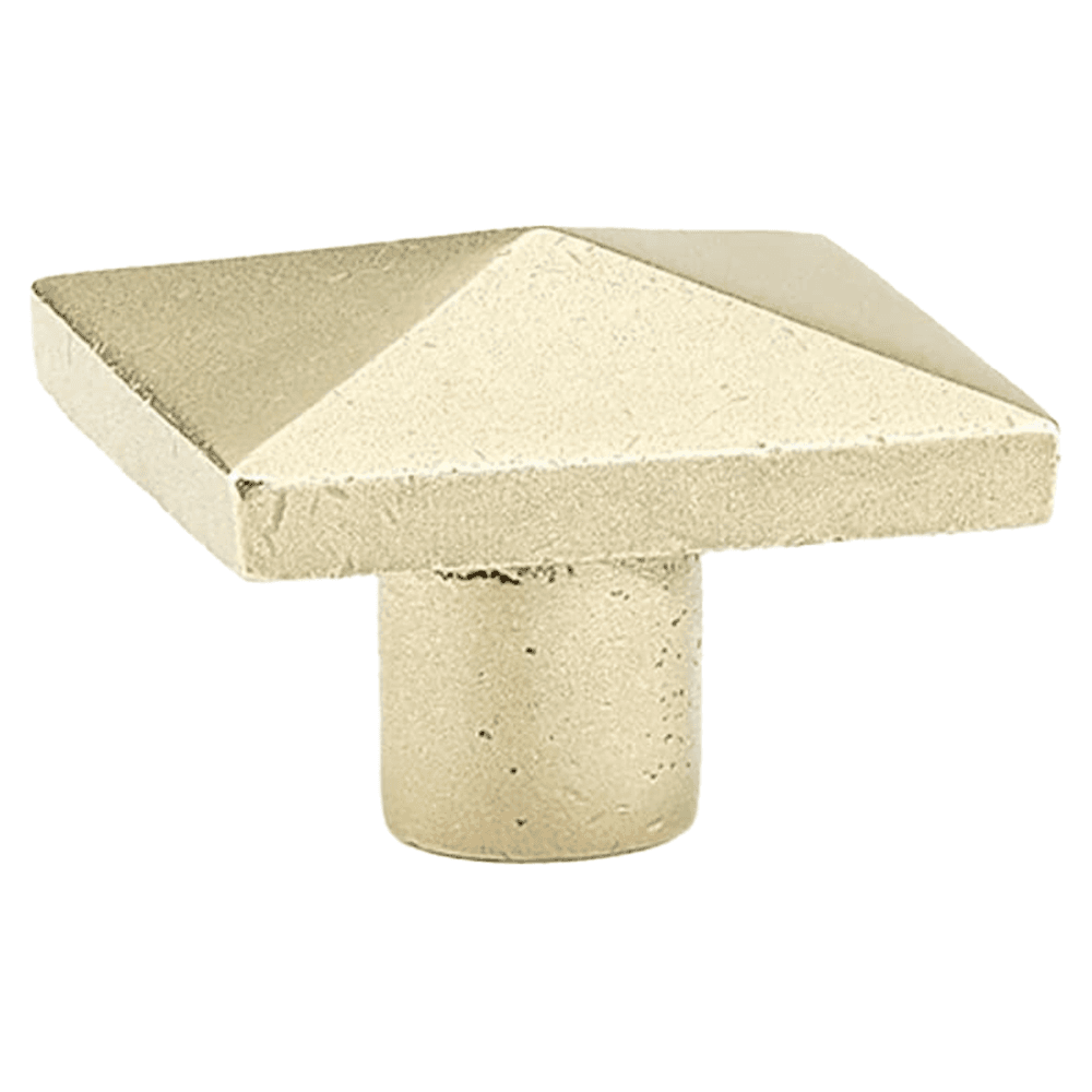 86145TWB 1-1/4" Sandcast Bronze Cabinet Square Cabinet Knob, Tumbled White Bronze