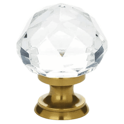 1-3/4" Diamond Glass Wardrobe Cabinet Knob, French Antique