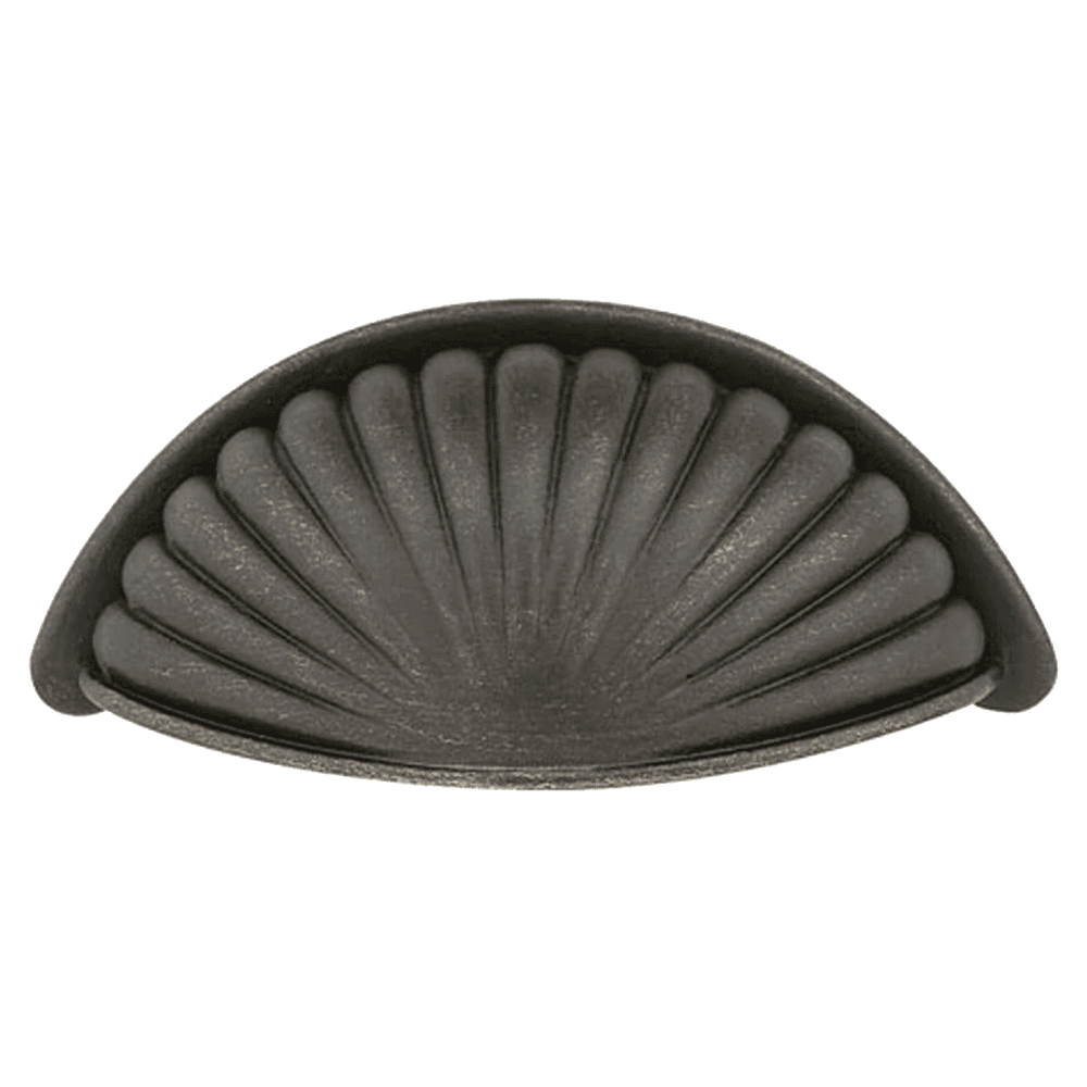 3" Tuscany Fluted Bin Cup Pull, Flat Black Bronze