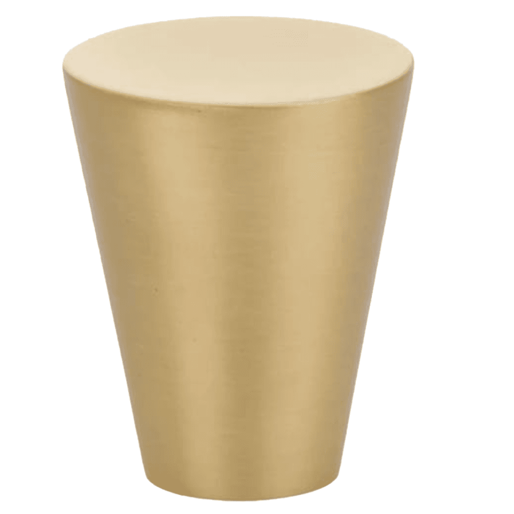 1-1/8" Cone Cabinet Knob, Satin Brass