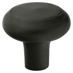 1-1/4" Sandcast Bronze Barn Cabinet Knob, Flat Black Bronze
