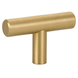 2" Bar Cabinet T-Knob, Satin Brass