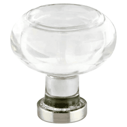 1-3/4" Georgetown Glass Cabinet Knob, Pewter