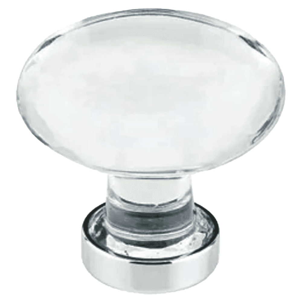 1-3/4" Hampton Glass Cabinet Knob, Flat Black