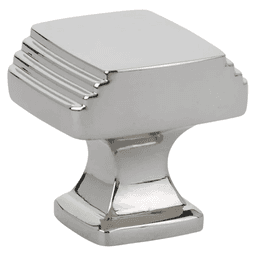 1-1/4" Art Deco Cabinet Knob, Polished Nickel