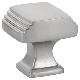 1-1/4" Art Deco Cabinet Knob, Satin Nickel