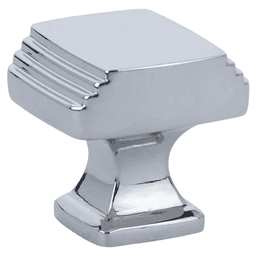 1-1/4" Art Deco Cabinet Knob, Polished Chrome