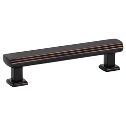 4" Art Deco Cabinet Pull, Flat Black