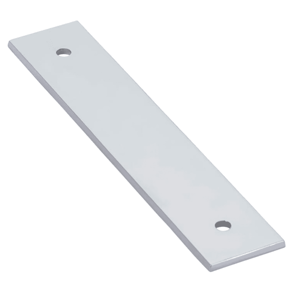 5-1/4" Art Deco Rectangular Cabinet Backplate for Pull, Polished Chrome