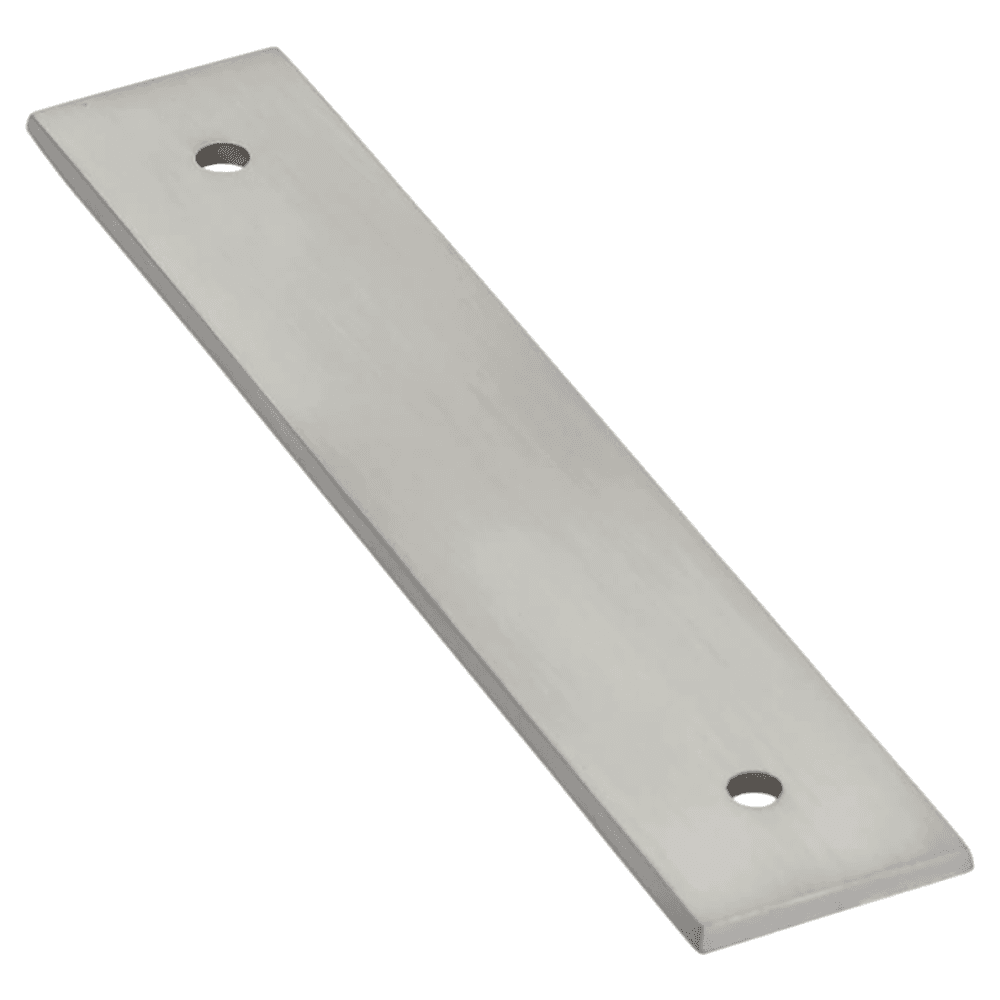 5-1/4" Art Deco Rectangular Cabinet Backplate for Pull, Satin Brass