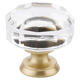 1-3/8" Lowell Glass Cabinet Knob, Flat Black