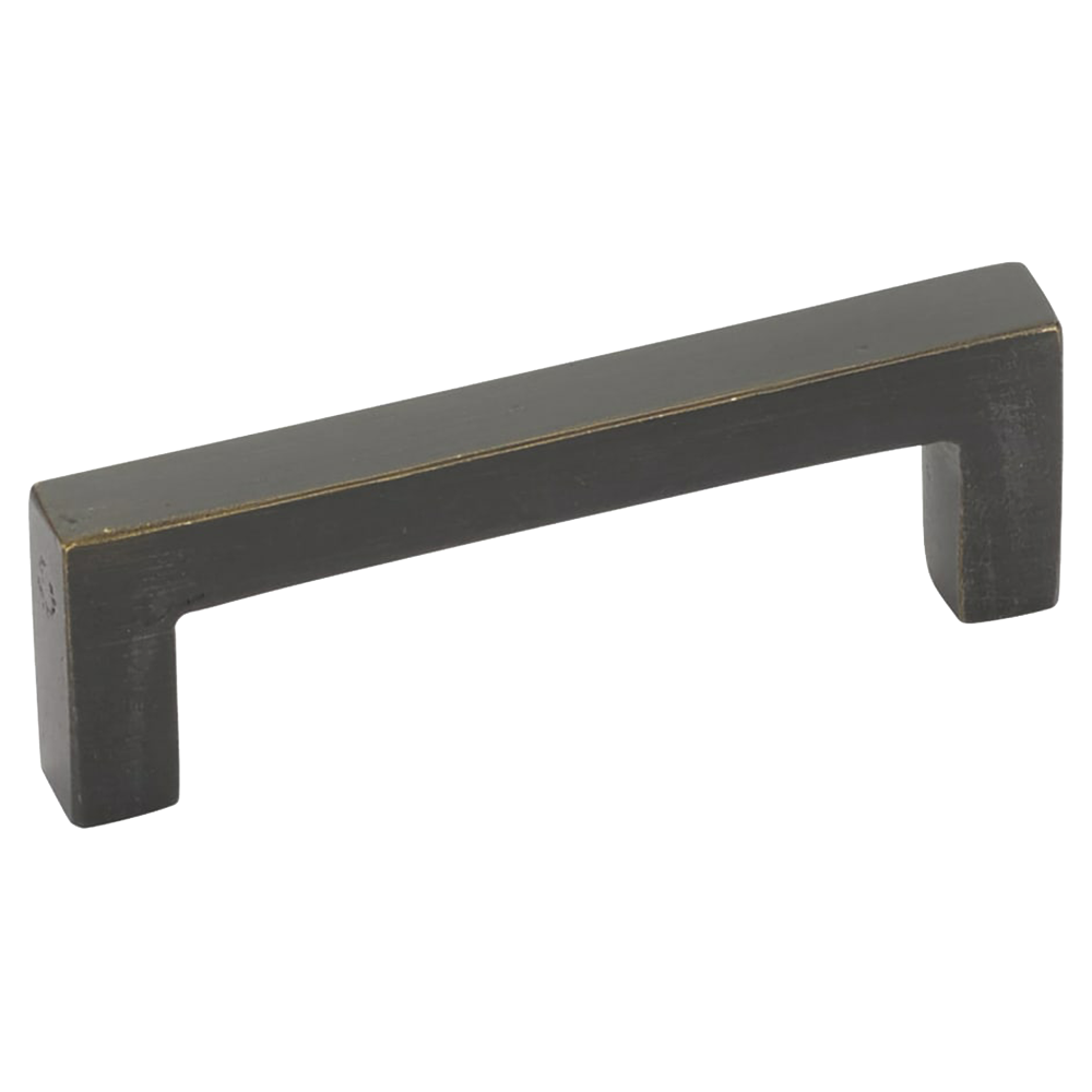 3-1/2" Rustic Modern Rectangular Cabinet Pull, Medium Bronze