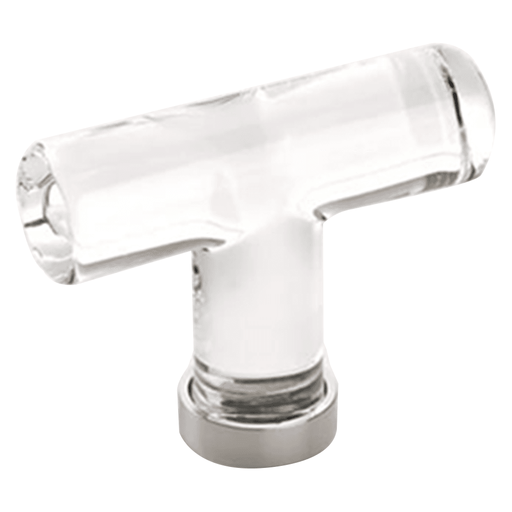 2-1/8" Modern Glass Cabinet T-Knob, Polished Nickel