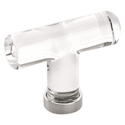 2-1/8" Modern Glass Cabinet T-Knob, Polished Nickel
