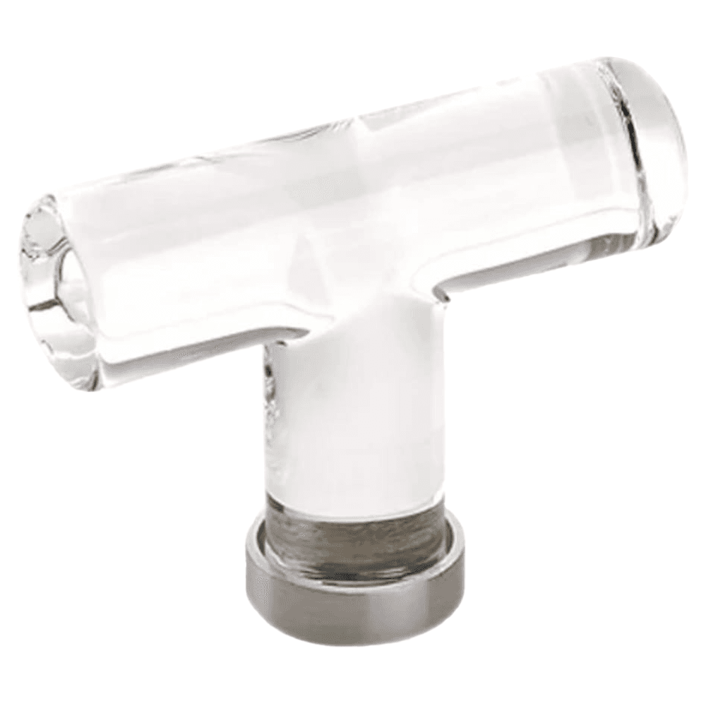 2-1/8" Modern Glass Cabinet T-Knob, Satin Nickel