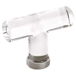2-1/8" Modern Glass Cabinet T-Knob, Satin Nickel