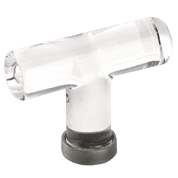 2-1/8" Modern Glass Cabinet T-Knob, Pewter
