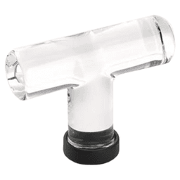 2-1/8" Modern Glass Cabinet T-Knob, Flat Black