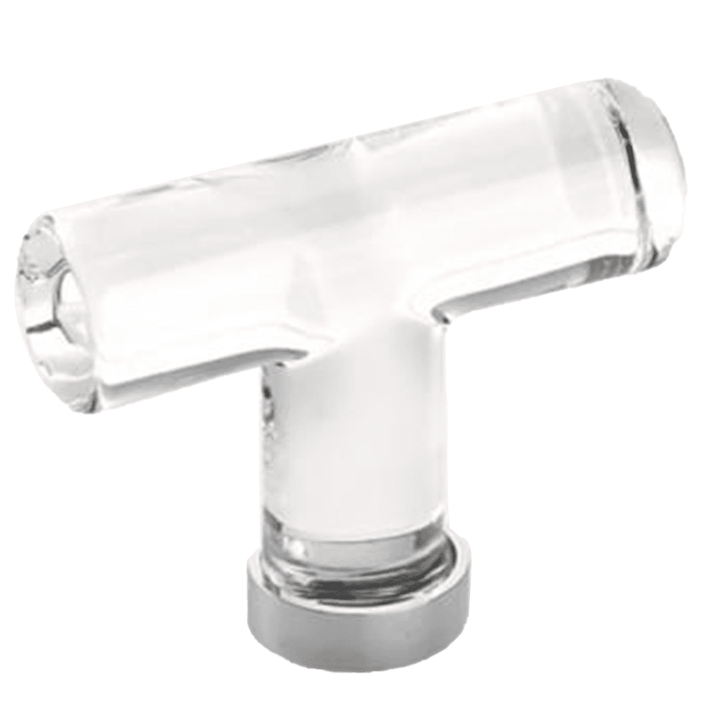 2-1/8" Modern Glass Cabinet T-Knob, Polished Chrome