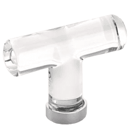 2-1/8" Modern Glass Cabinet T-Knob, Polished Chrome