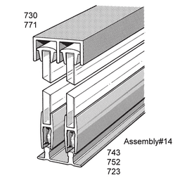 1/4" x 60" Glass Door Assembly, Satin Clear Anodized Finish
