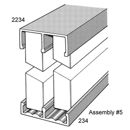 3/4" x 48" Sliding Track, Gray Finish