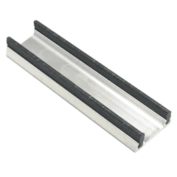 821A 3/4" x 6' Dual Sliding Door Lower Track, Satin Clear Anodized Aluminum Finish