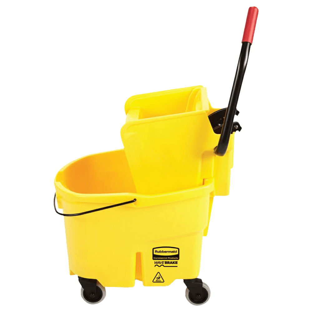 Rubbermaid Wavebrake 35 QT 2.0 Side-Press Bucket/Wringer Combo, Yellow