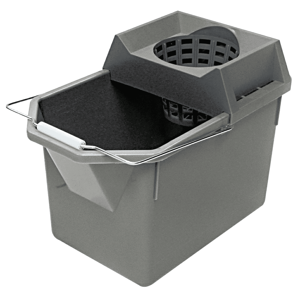 Rubbermaid 15 Qt Commercial Pail/Strainer Combination, Steel Gray