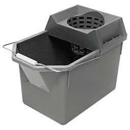 Rubbermaid 15 Qt Commercial Pail/Strainer Combination, Steel Gray