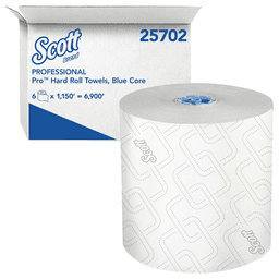 Scott Pro 1-Ply Hard Roll Paper Towel, White, 7-1/2" x 1150' (6 Roll/Box)
