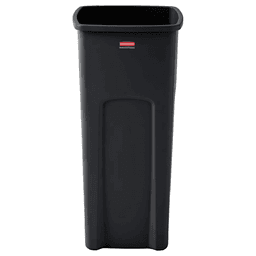 Rubbermaid Untouchable Square Waste Receptacle, 23 Gallon, Black