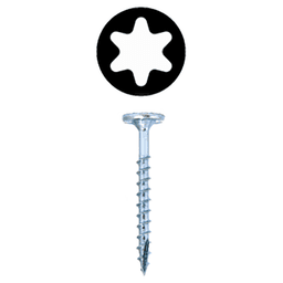 #8 x 2-1/2" Powerhead Head Assembly Screw, Torx Drive Coarse Thread with Nibs and Sharp Point, Zinc, Box of 1.5 Hundred by FastCap