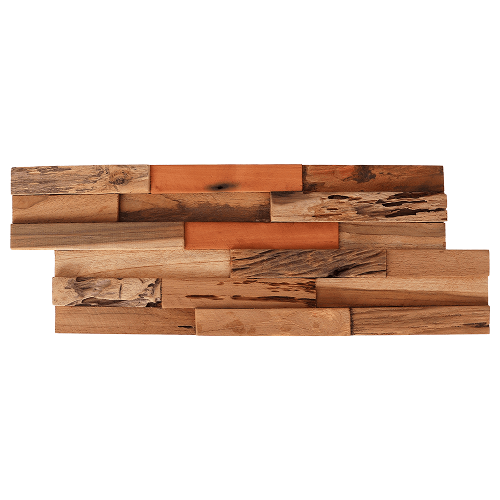 Relic 3D Teak Wood Wall Panel, 3/4" Thick 7" x 21-1/4" (24/Pack)