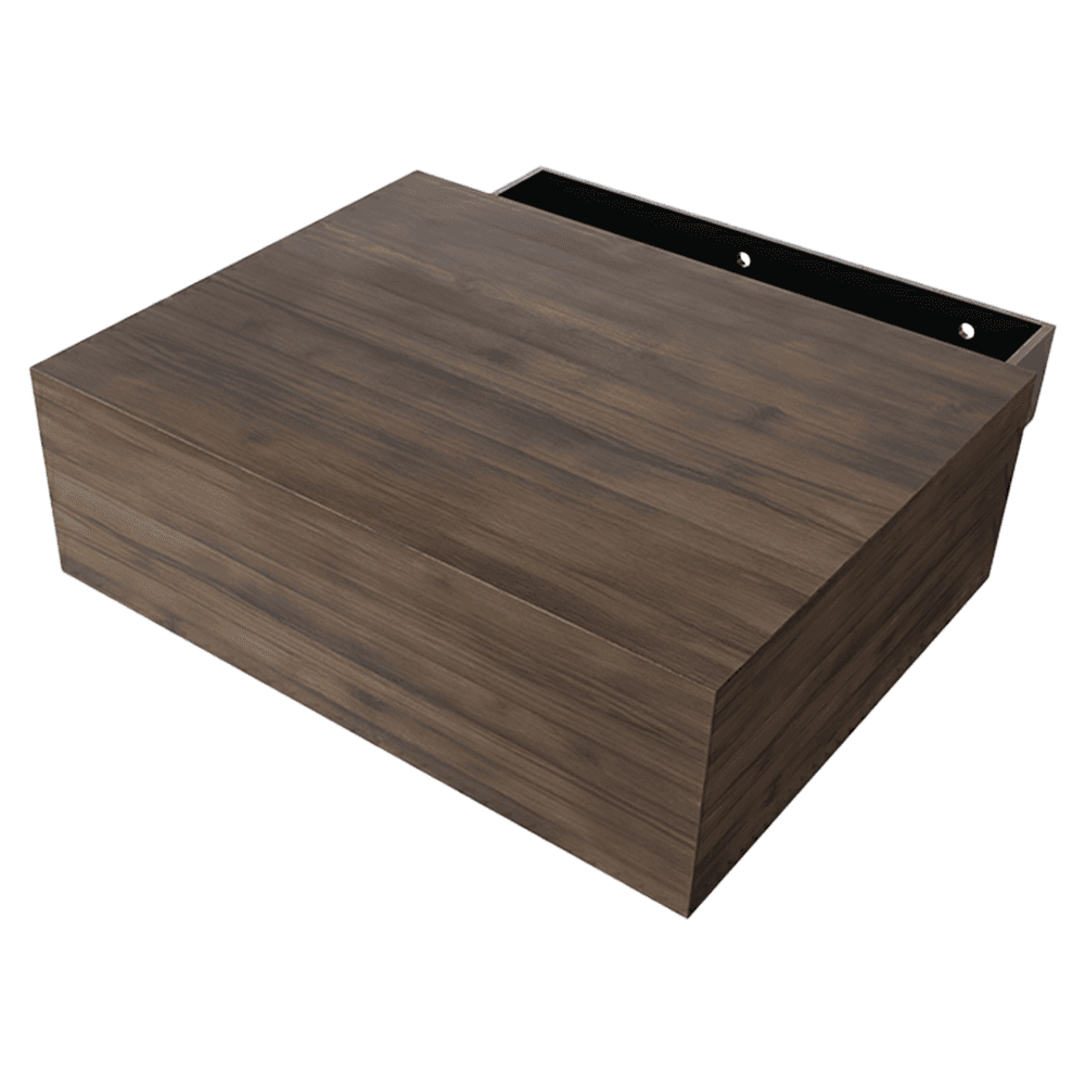 8-1/2" x 6-1/2" x 2-3/4" Concealed Storage Floating Shelf, Coffee