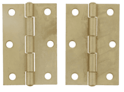 Light-Duty 2-1/2" Narrow Butt Hinge, 0.8", 1/2", Brass-Plated