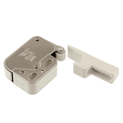 944 Mini Touch Latch, White/Nickel-Plated