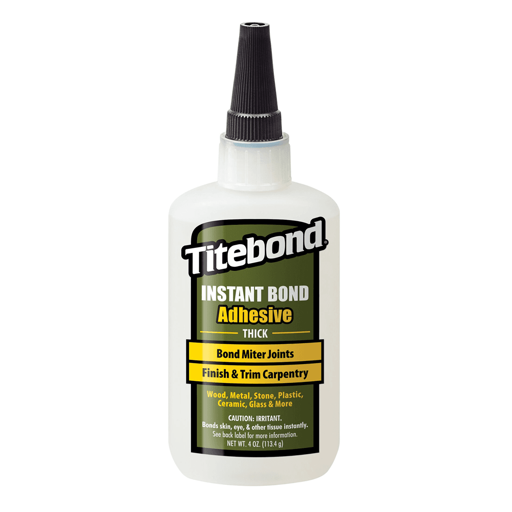 Titebond Instant Bond Thick Wood Glue, Clear, 4 oz Bottle
