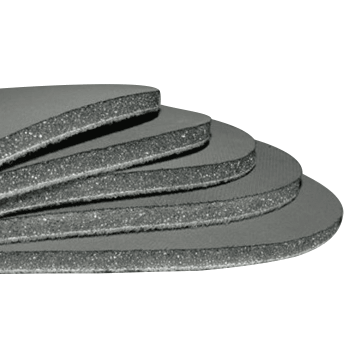 5" Hook & Loop 400 Grit No Holes Abrasive Platin 2 D125 Sanding Disc, Silicon Carbide on Foam (15/Pack)