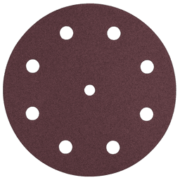 5" Hook & Loop 36 Grit 9 Holes Abrasive Saphir D125 Sanding Disc, Aluminum Oxide on Paper (25/Pack)
