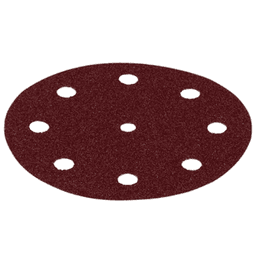 5" Hook & Loop 120 Grit 9 Holes Abrasive Rubin 2 Sanding Disc, Aluminum Oxide on Paper (10/Pack)
