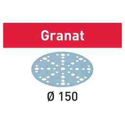 6" Hook/Loop 60 Grit 48 Holes Abrasive Granat D150 Sanding Disc, Aluminum Oxide on Paper (50/Pack)