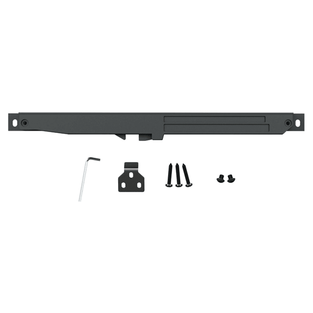 13-3/8" Flat Rail Barn Door Hardware Kit with Soft-Close, Matte Black Finish