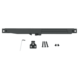 13-3/8" Flat Rail Barn Door Hardware Kit with Soft-Close, Matte Black Finish