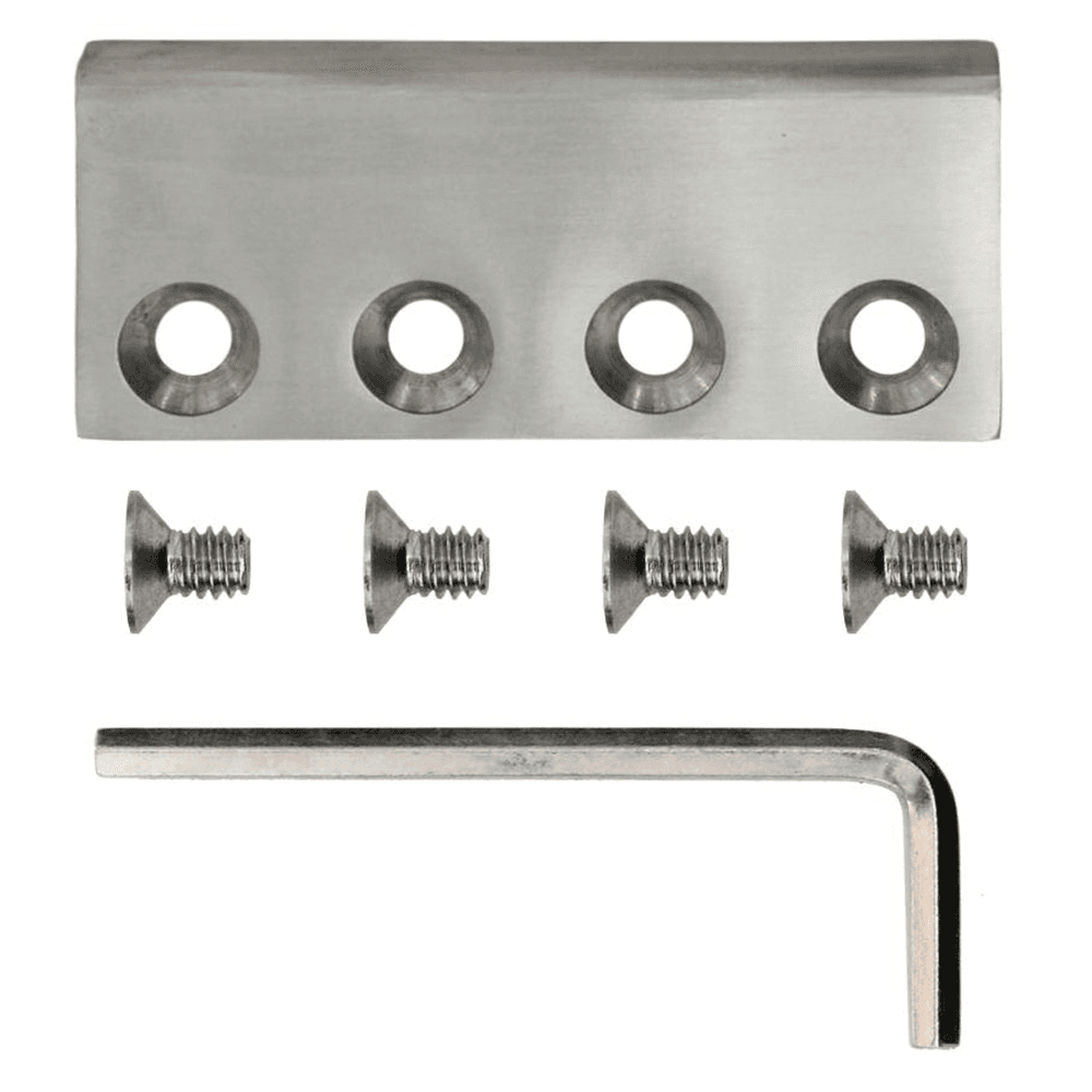 Barn Door Flat Rail Connector, Stainless Steel Finish