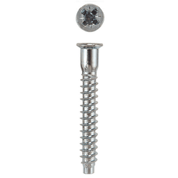 #5 x 50mm Flat Head Confirmat Screw, Pozi Drive Coarse Thread and Blunt Point, Box of 1 Thousand by US Futaba