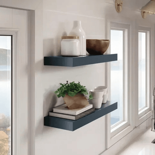 48" x 2.5" x 10" Floating Shelf, Walnut