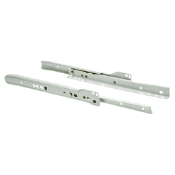 1700 Euro Drawer Slide with 100lb Capacity, Single Extension, Bottom-Mount, Self-Closing, White Epoxy, 18"