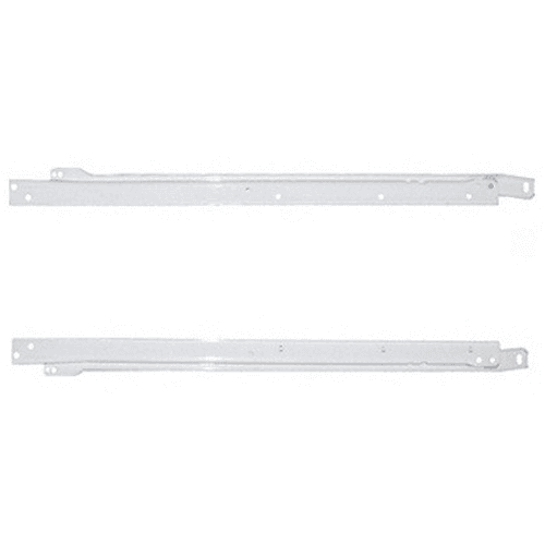 6600 Euro Drawer Slide with 75lb Capacity, 3/4 Extension, Bottom-Mount, Self-Closing, White Epoxy, 20", Polybag