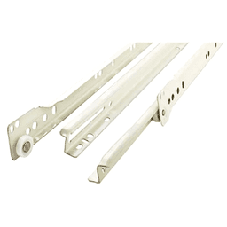 6610 Epoxy Coated Euro Drawer Slide with 100lb Capacity, 3/4 Extension, Side Mount/Bottom Mount, Self-Closing, Almond, 22", 20/Box